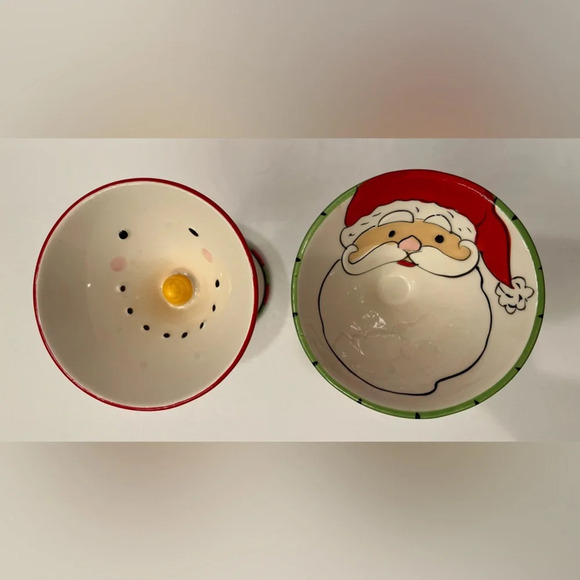 SCM Designs Christmas Holiday Santa and Snowman Martini Glasses Set of 2 - Picture 3 of 9